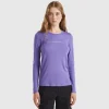 Purple long sleeve t-shirt in 100% cotton