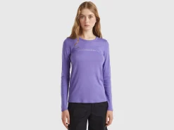 Purple long sleeve t-shirt in 100% cotton