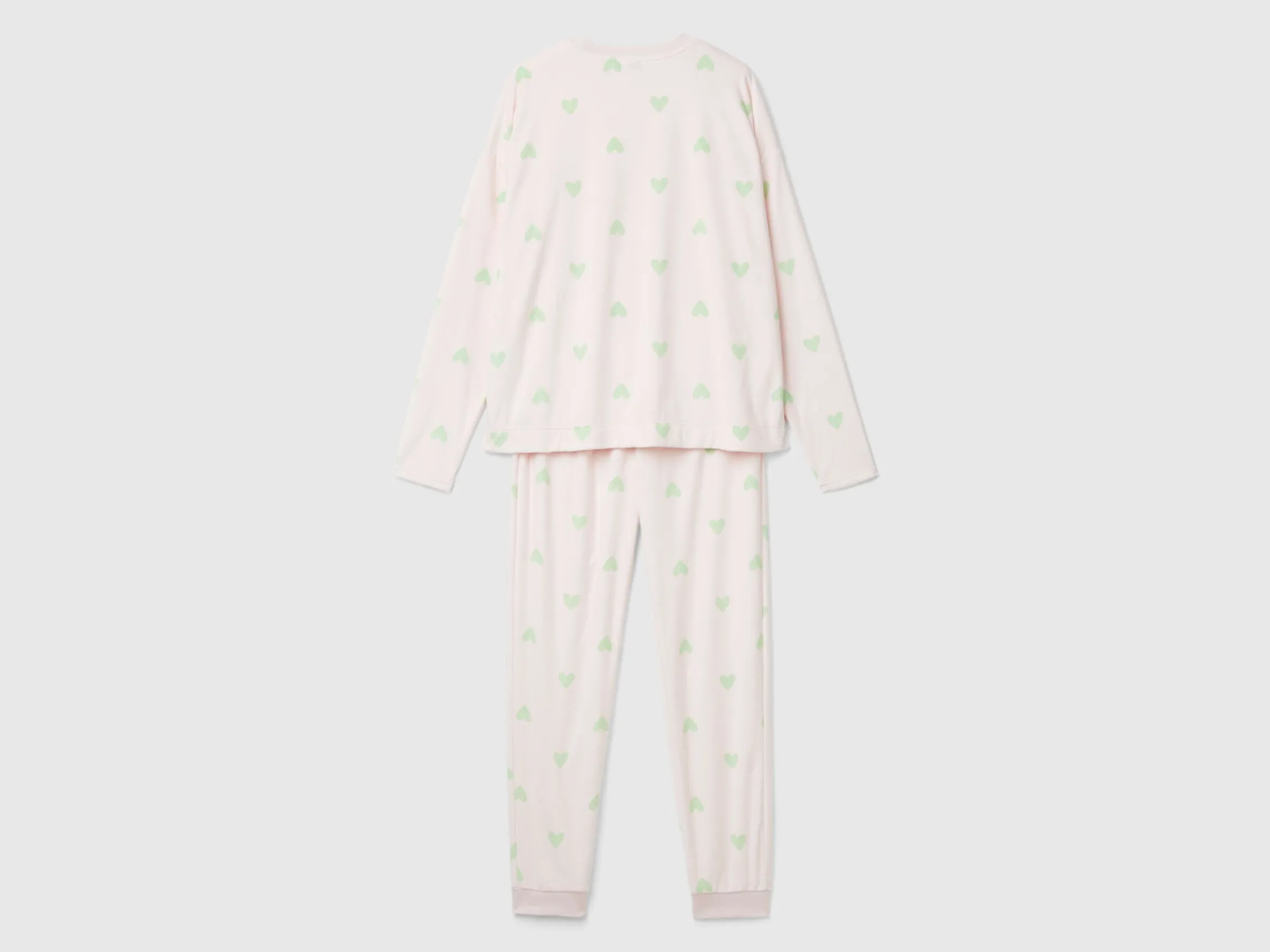Pyjamas in chenille with hearts
