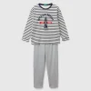 Pyjamas in striped knit