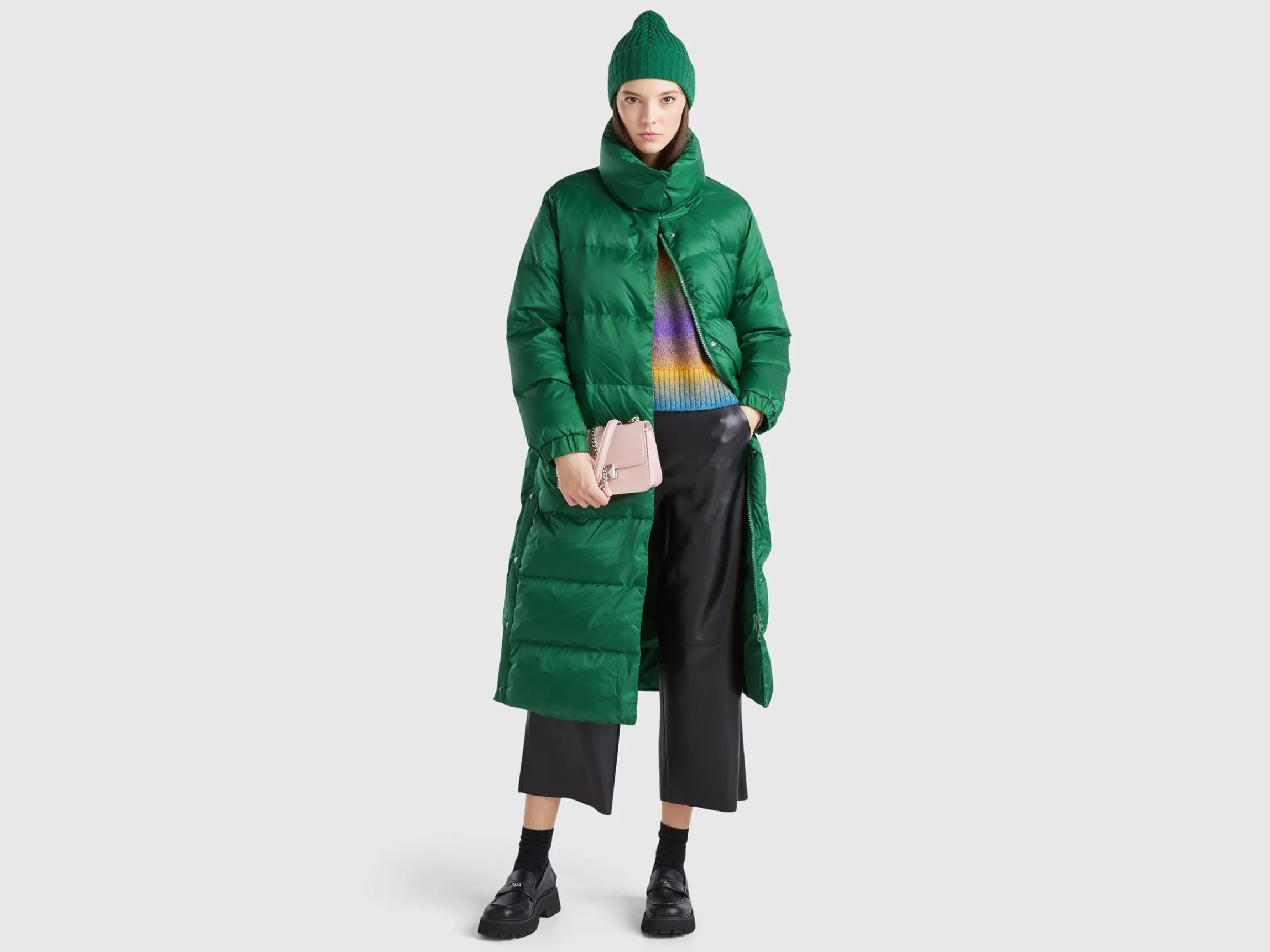 Real feather padded down jacket