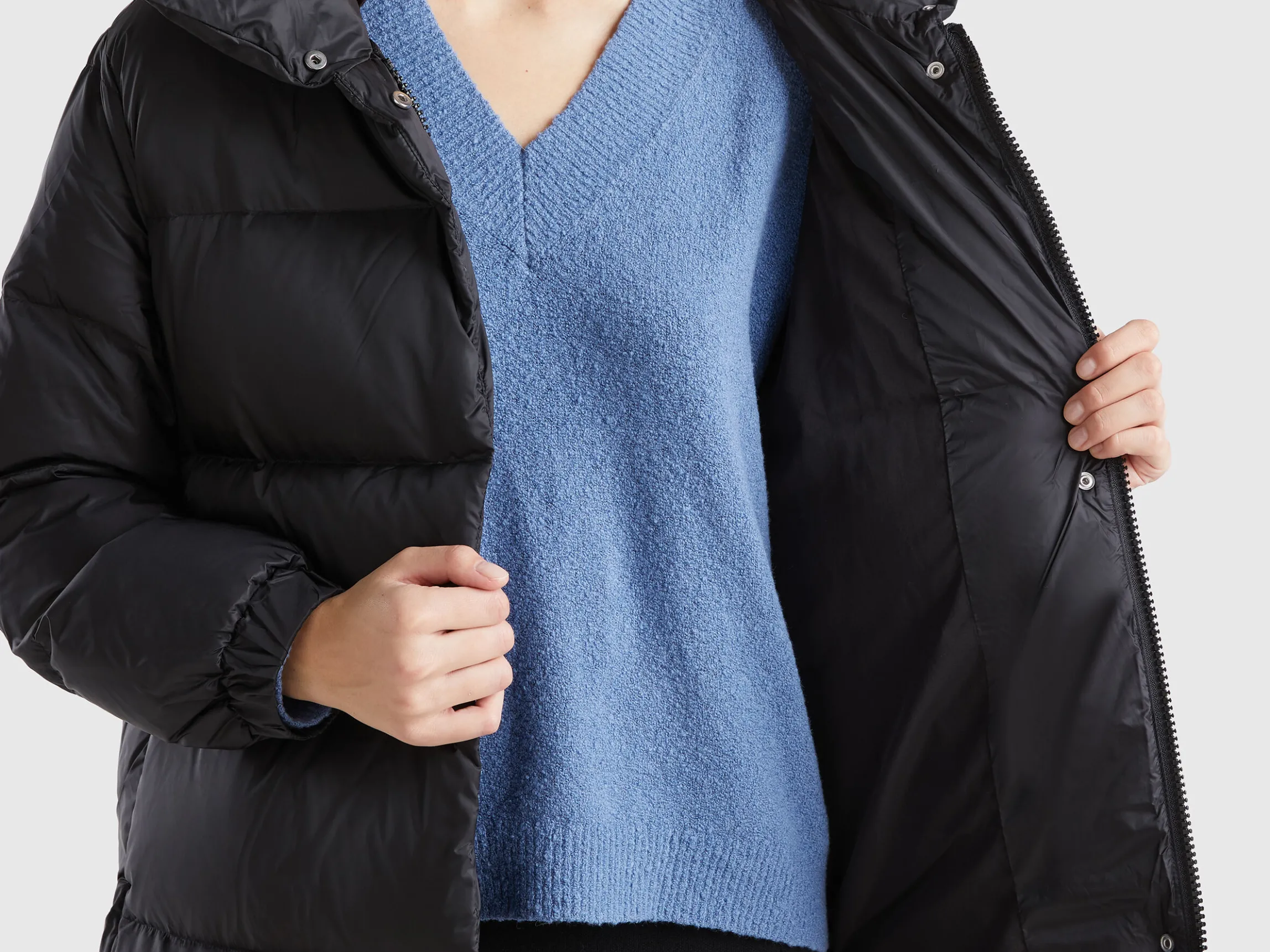 Real feather padded down jacket