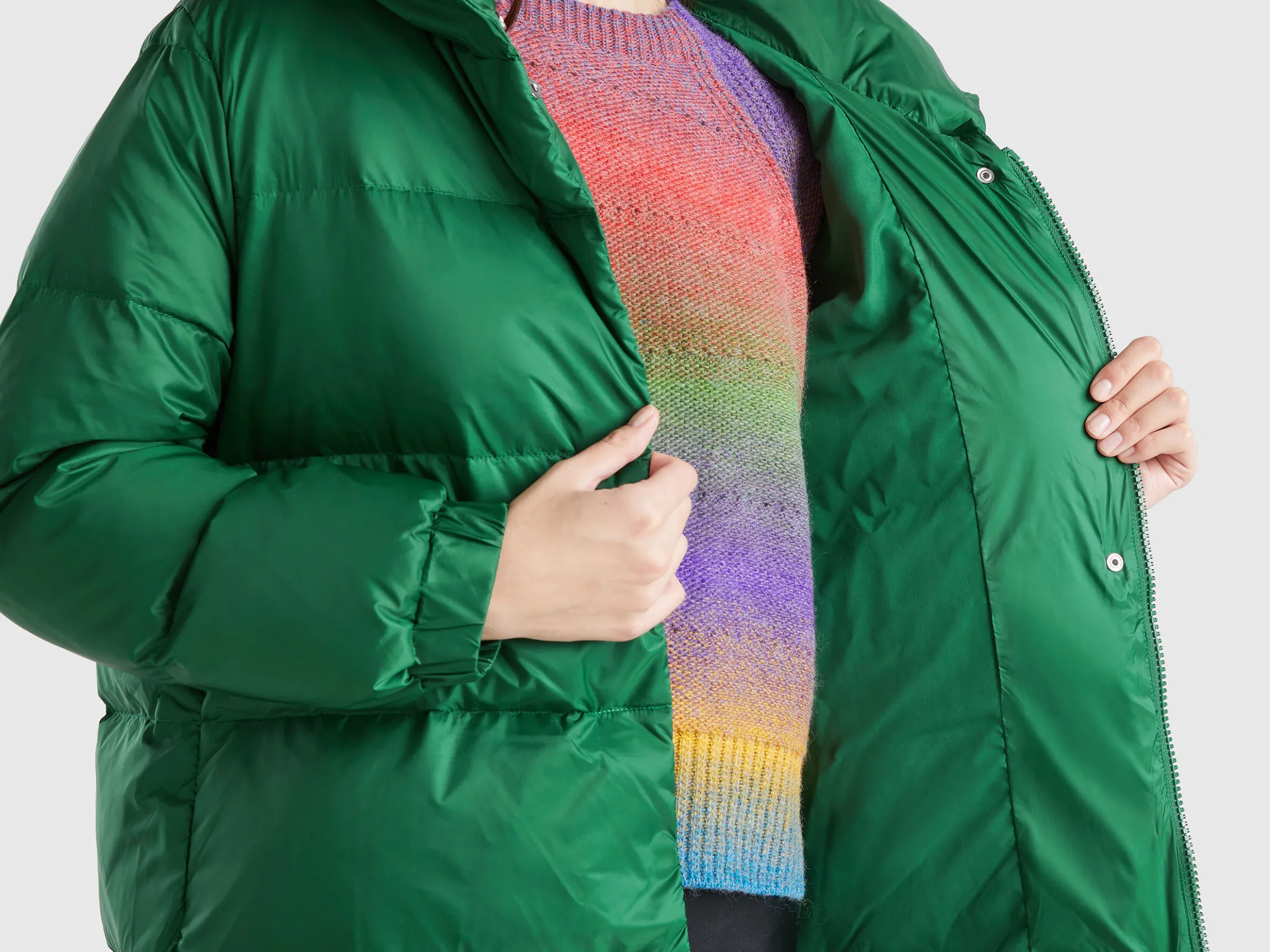 Real feather padded down jacket