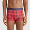 Red and blue tartan boxer shorts