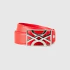 Red belt with logoed buckle