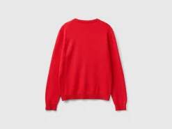 Red cardigan in wool and cashmere blend
