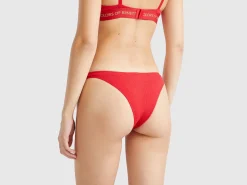 Red Christmas briefs with reindeer embroidery