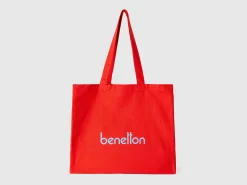 Red tote bag in pure xotton