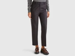 Regular fit pinstriped trousers