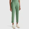 Regular fit pure linen trousers