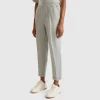 Regular fit pure linen trousers