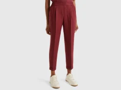 Regular fit pure linen trousers