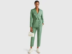 Regular fit pure linen trousers