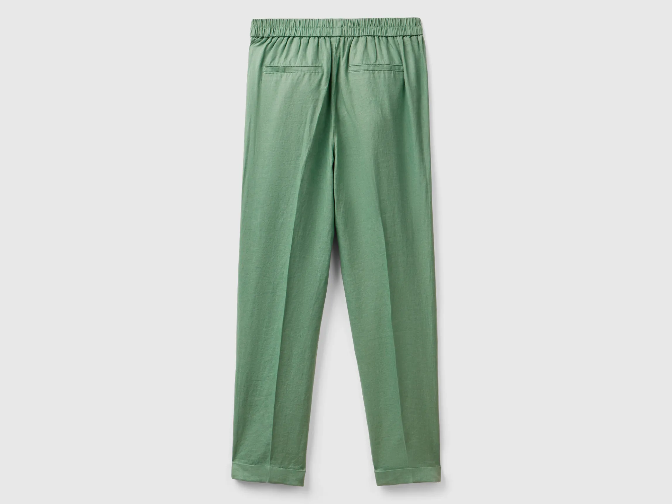 Regular fit pure linen trousers