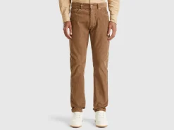 Regular fit velvet trousers