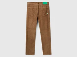 Regular fit velvet trousers