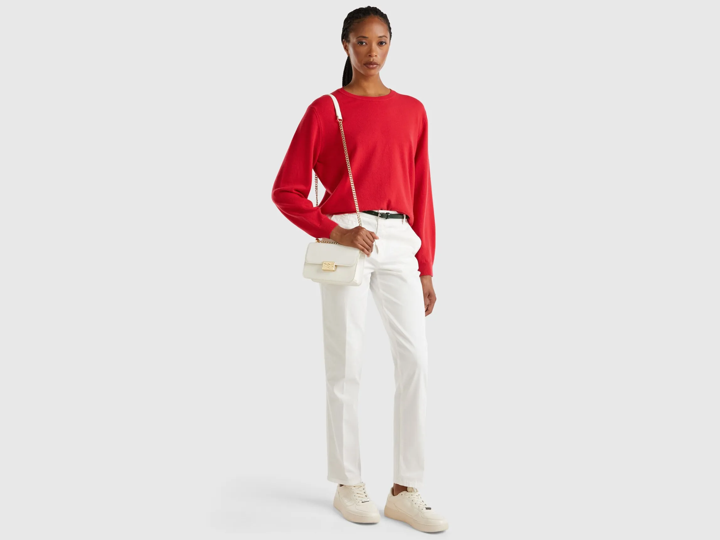 Relaxed fit pure Merino wool sweater