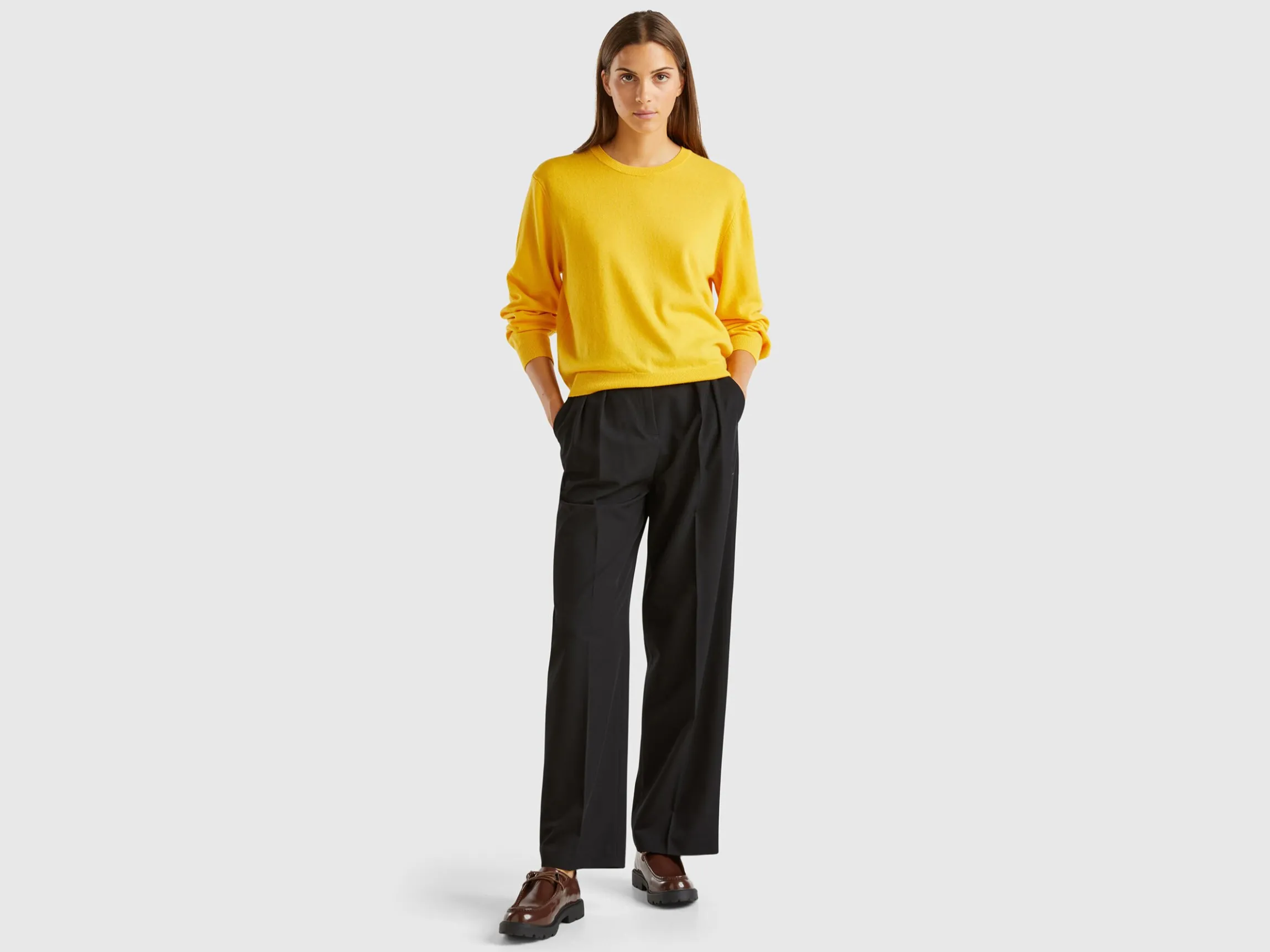 Relaxed fit pure Merino wool sweater