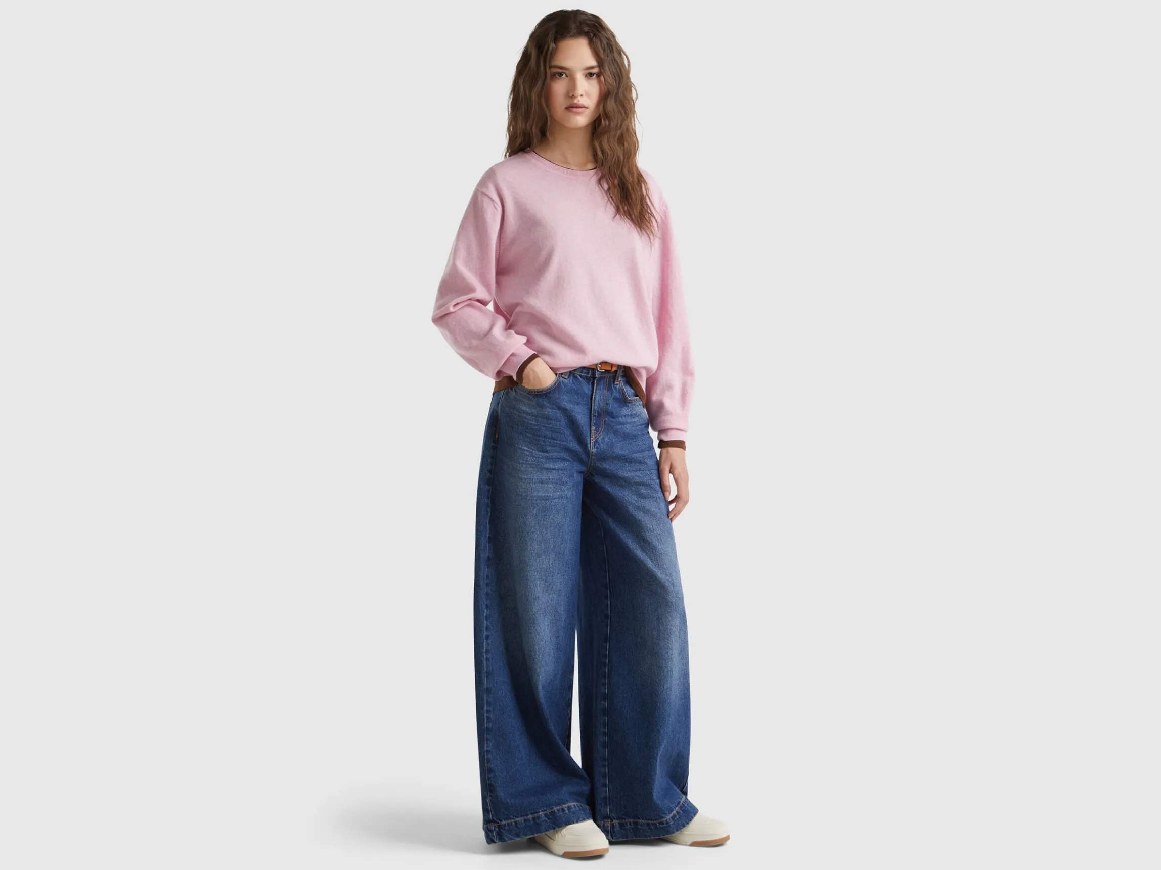 Relaxed fit pure Merino wool sweater