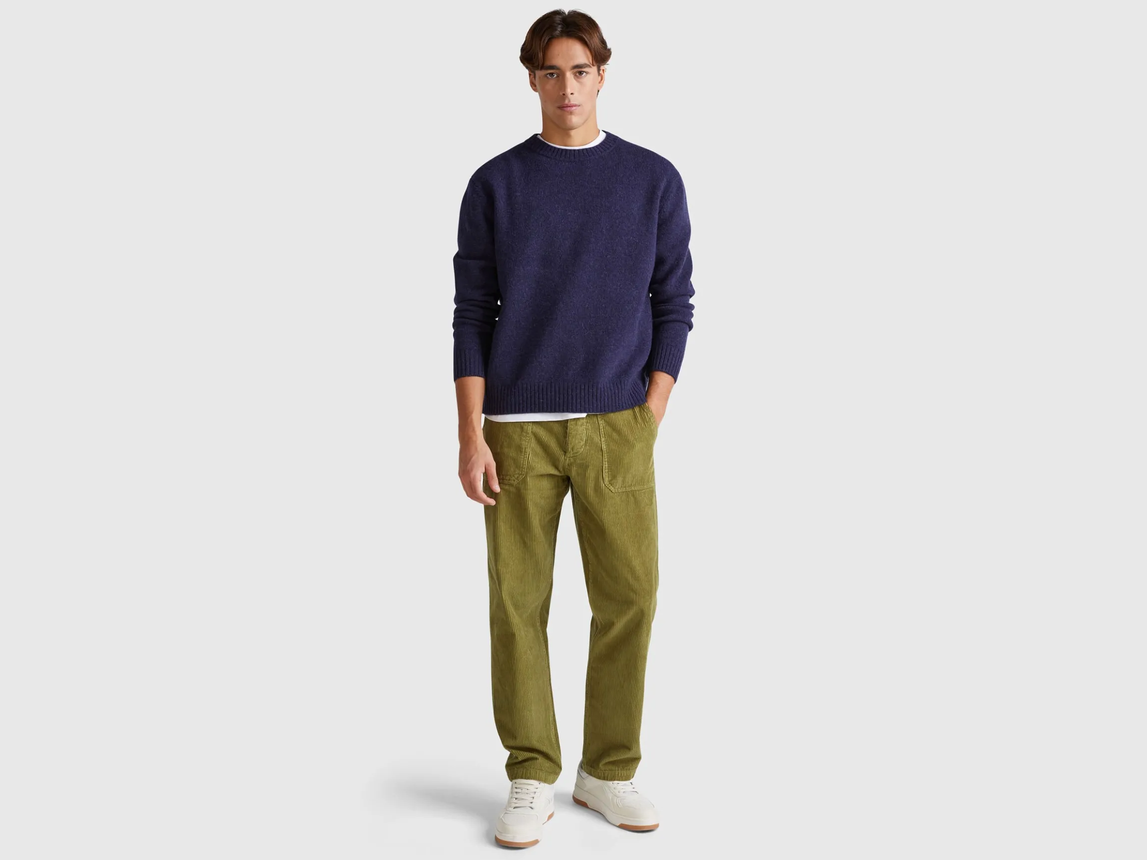 Relaxed fit pure Shetland wool sweater