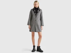 Reversible checked coat