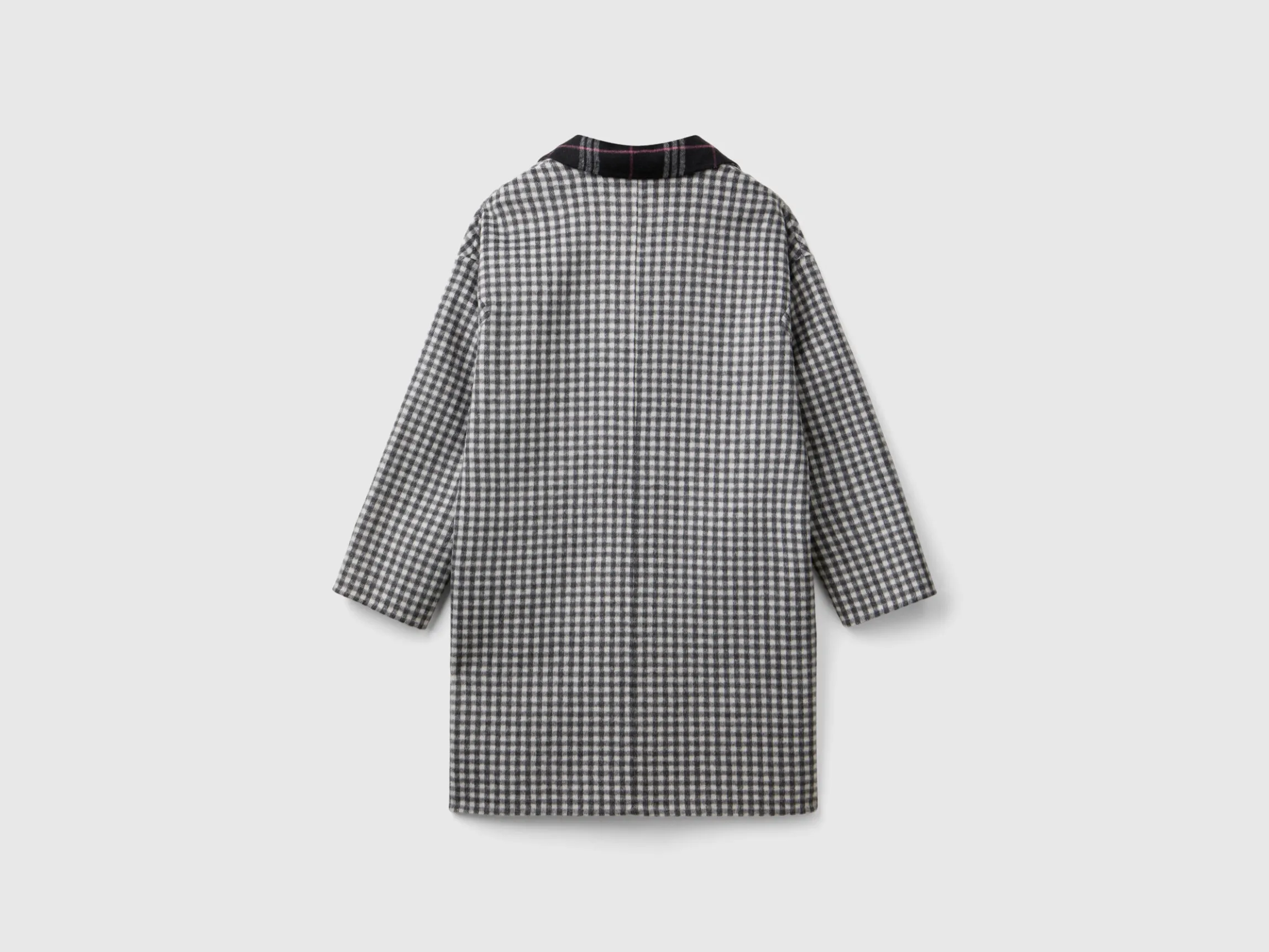 Reversible checked coat