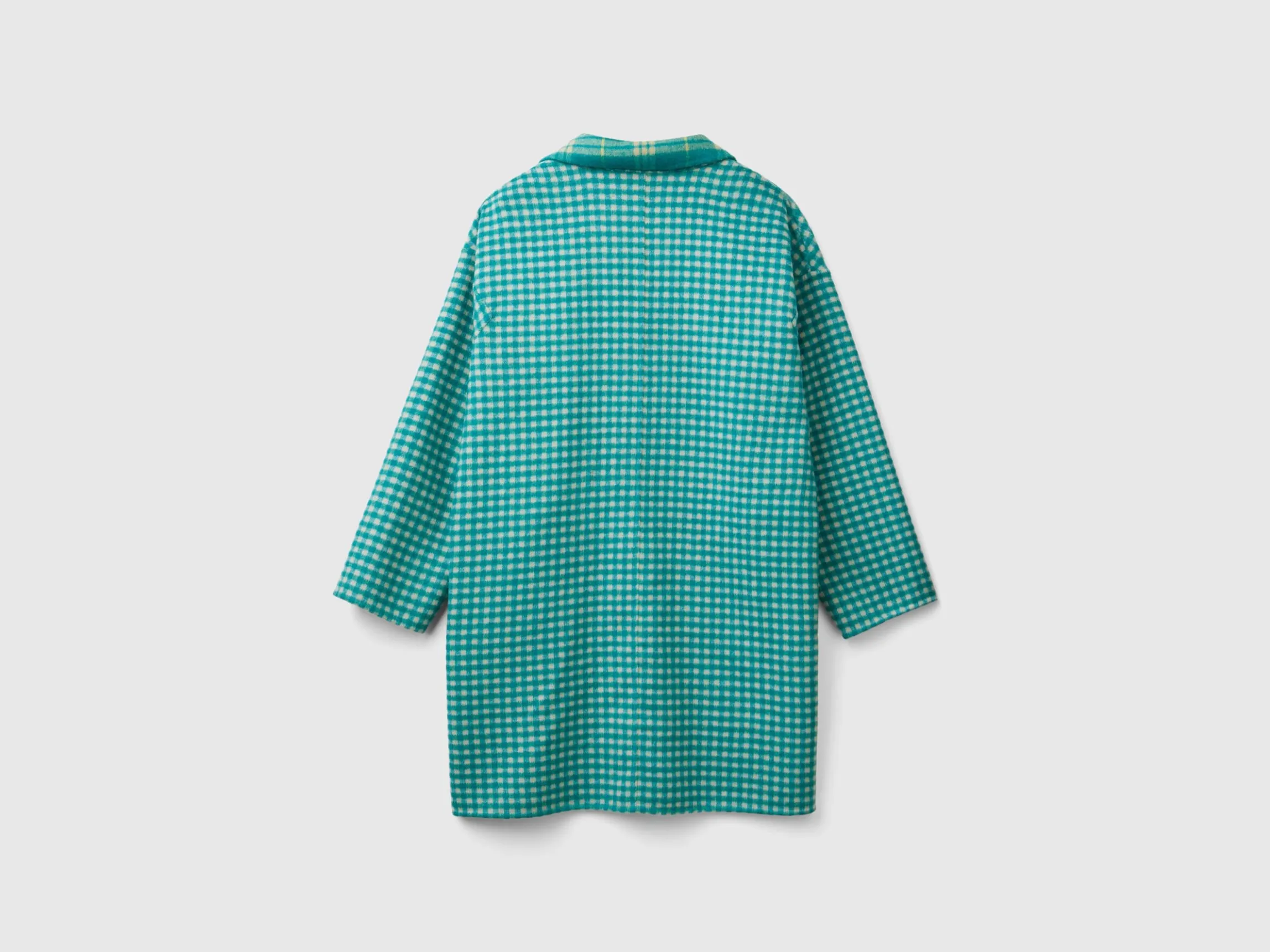 Reversible checked coat