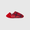 Reversible faux fur slippers