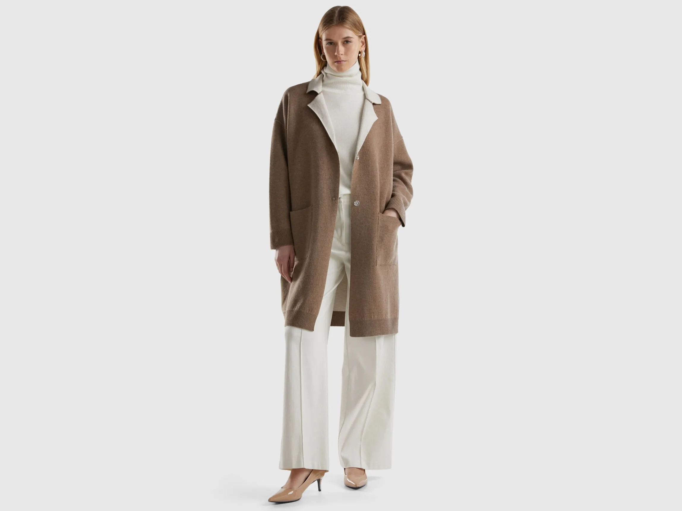 Reversible knit coat