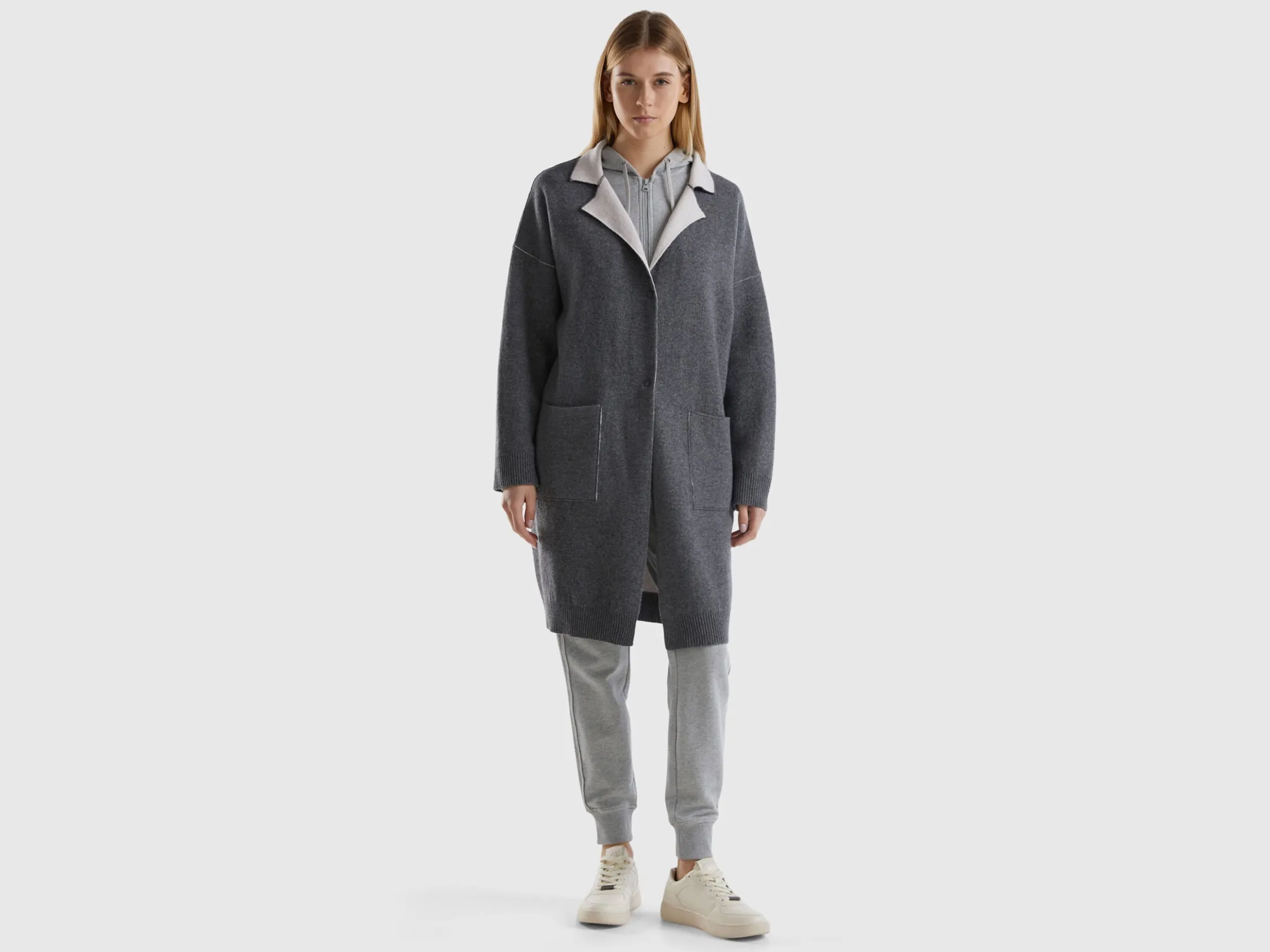 Reversible knit coat