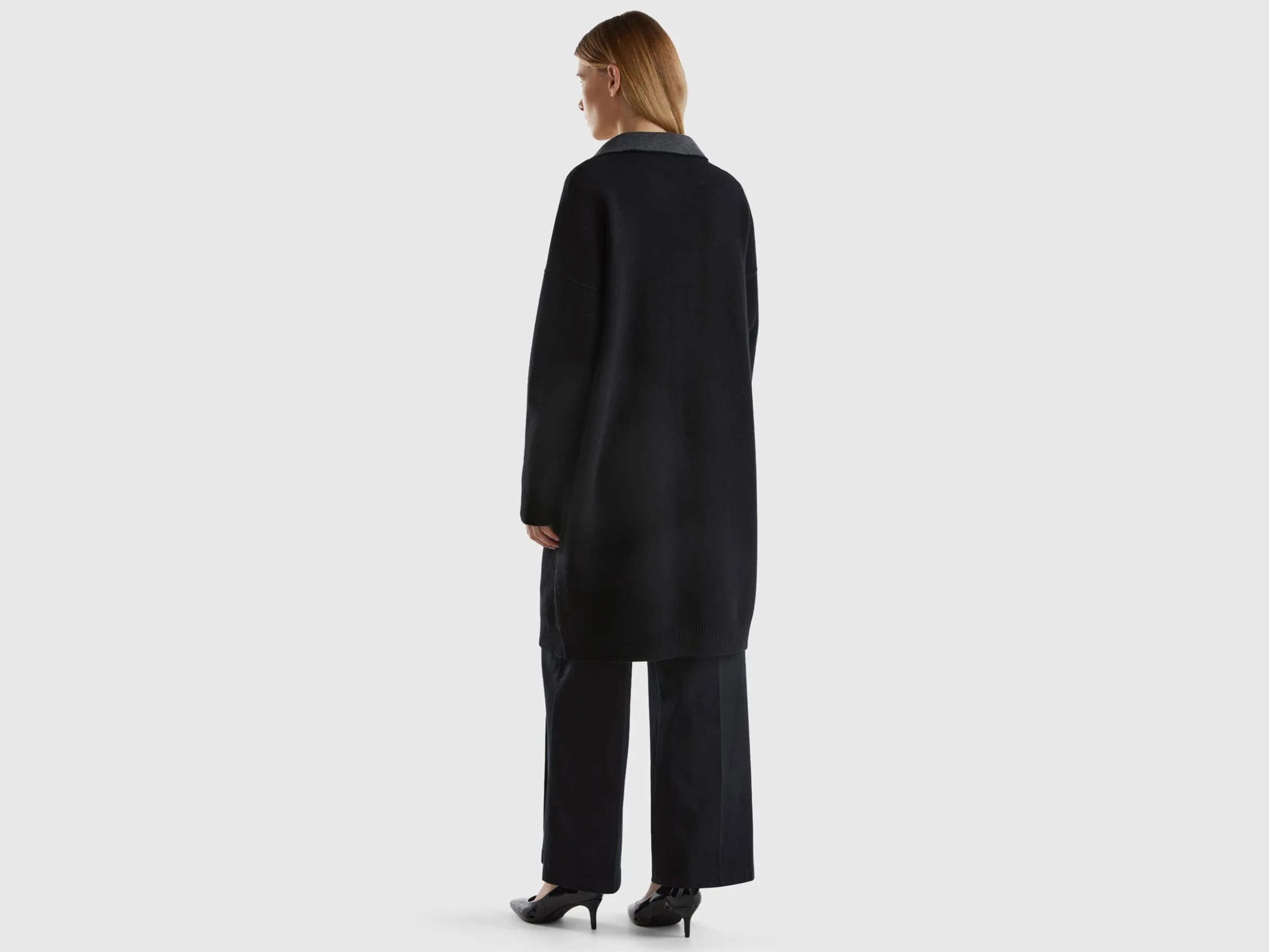 Reversible knit coat