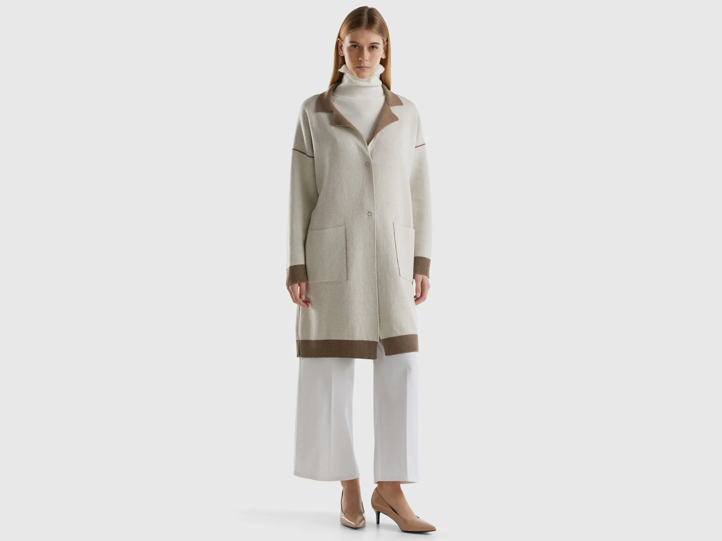 Reversible knit coat