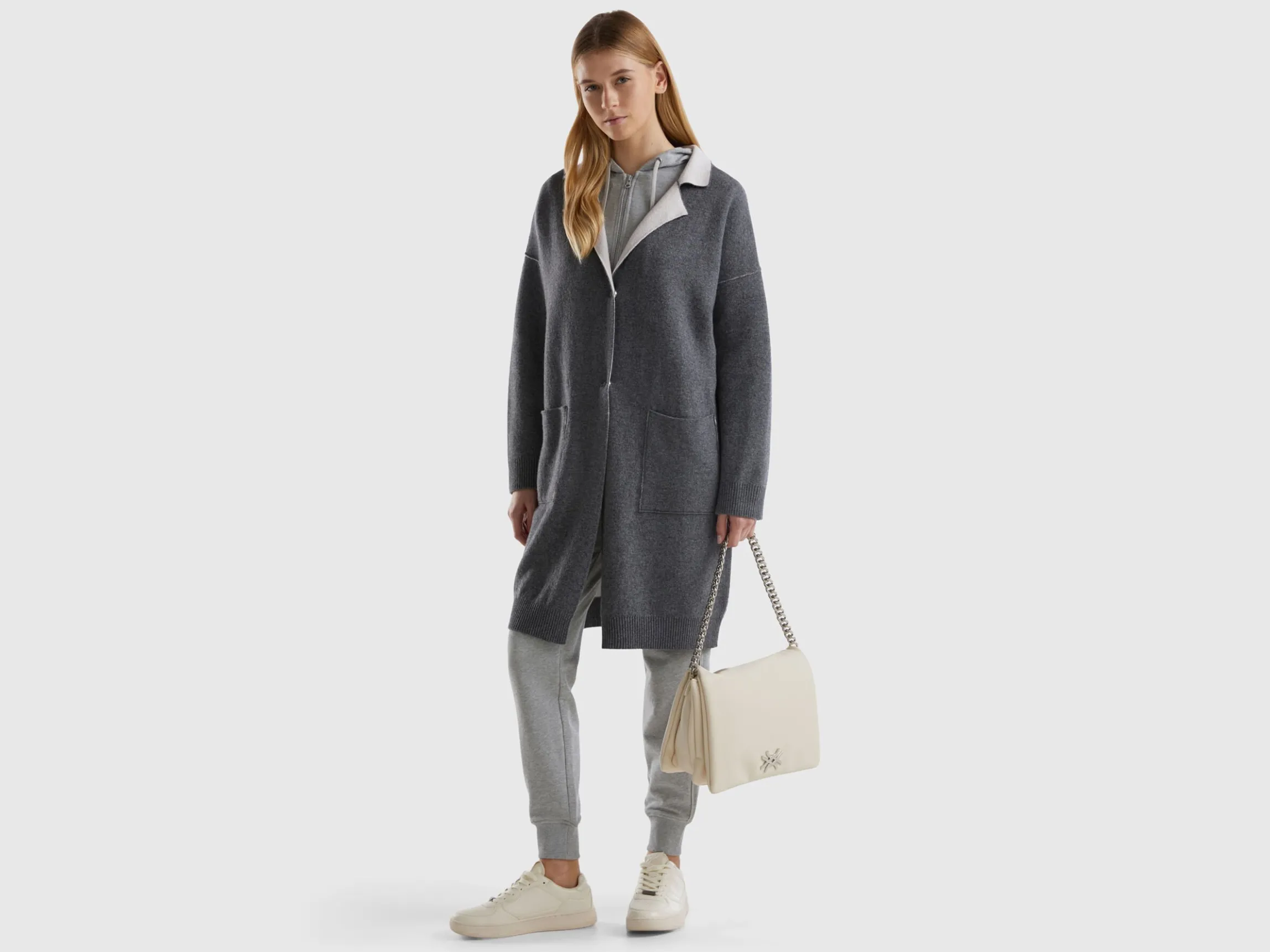 Reversible knit coat