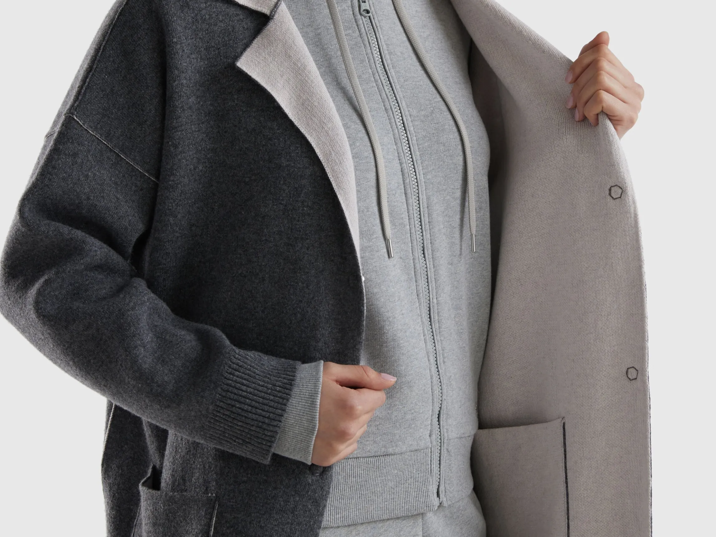 Reversible knit coat