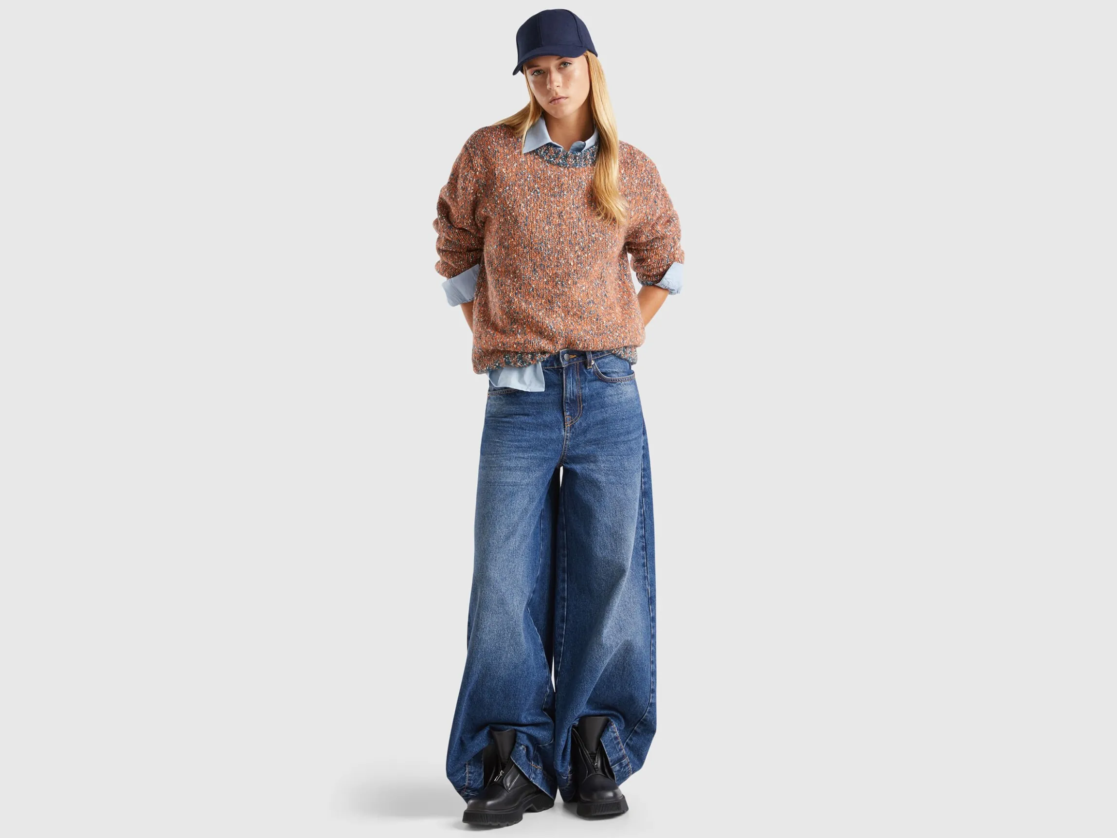 Reversible mohair blend sweater