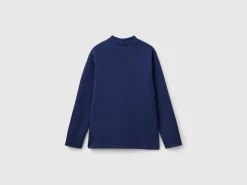 Ribbed knit turtleneck t-shirt