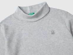 Ribbed knit turtleneck t-shirt