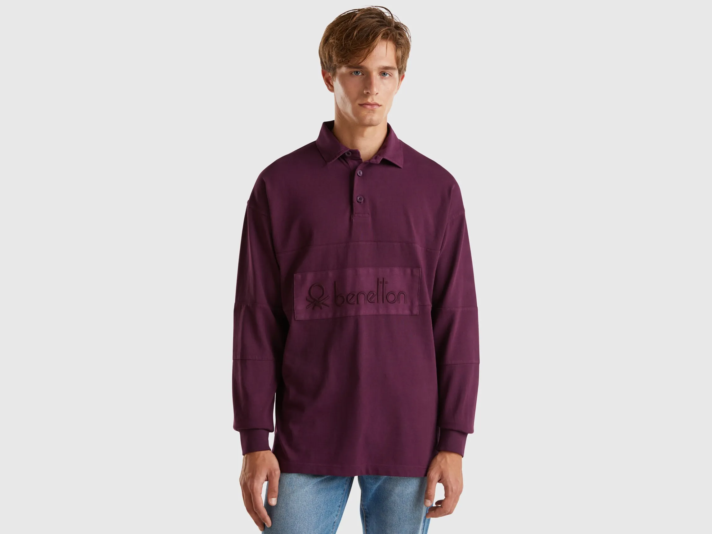Rugby polo in pure cotton