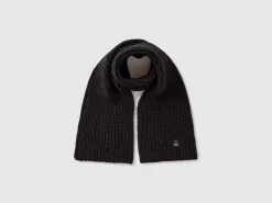 Scarf with rhinestone logo