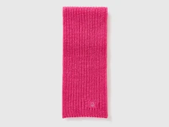 Scarf with rhinestone logo