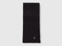 Scarf with rhinestone logo