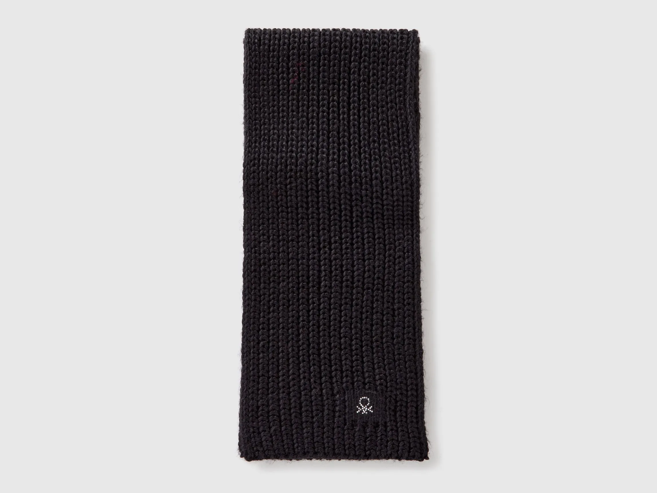 Scarf with rhinestone logo