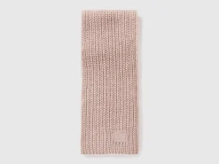 Scarf with rhinestone logo