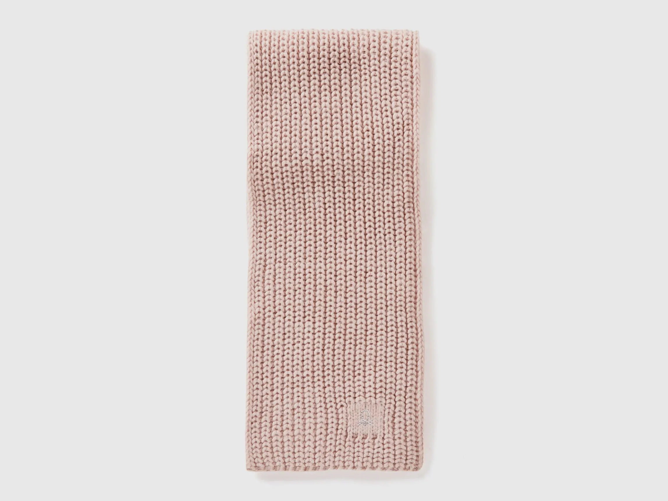 Scarf with rhinestone logo