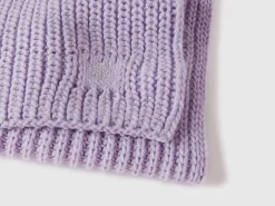 Scarf with rhinestone logo