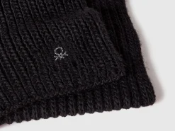 Scarf with rhinestone logo