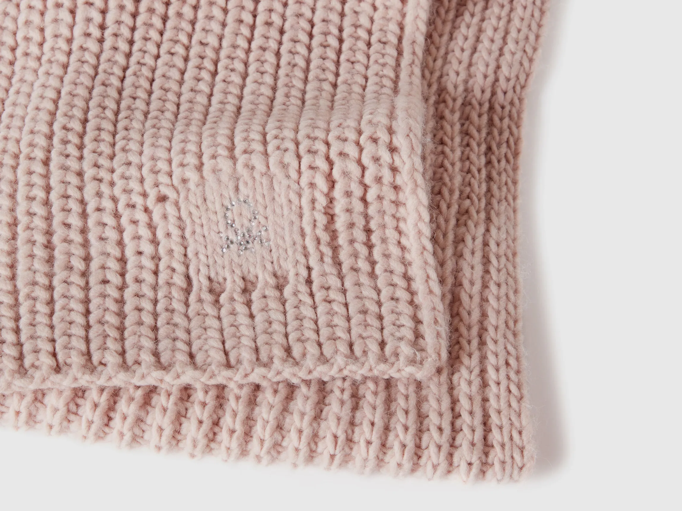 Scarf with rhinestone logo