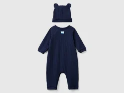 Set of onesie and hat in stretch viscose blend