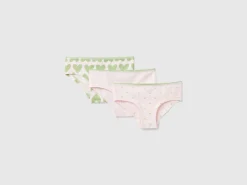 Set of three pairs of underwear in stretch cotton