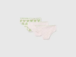 Set of three pairs of underwear in stretch cotton